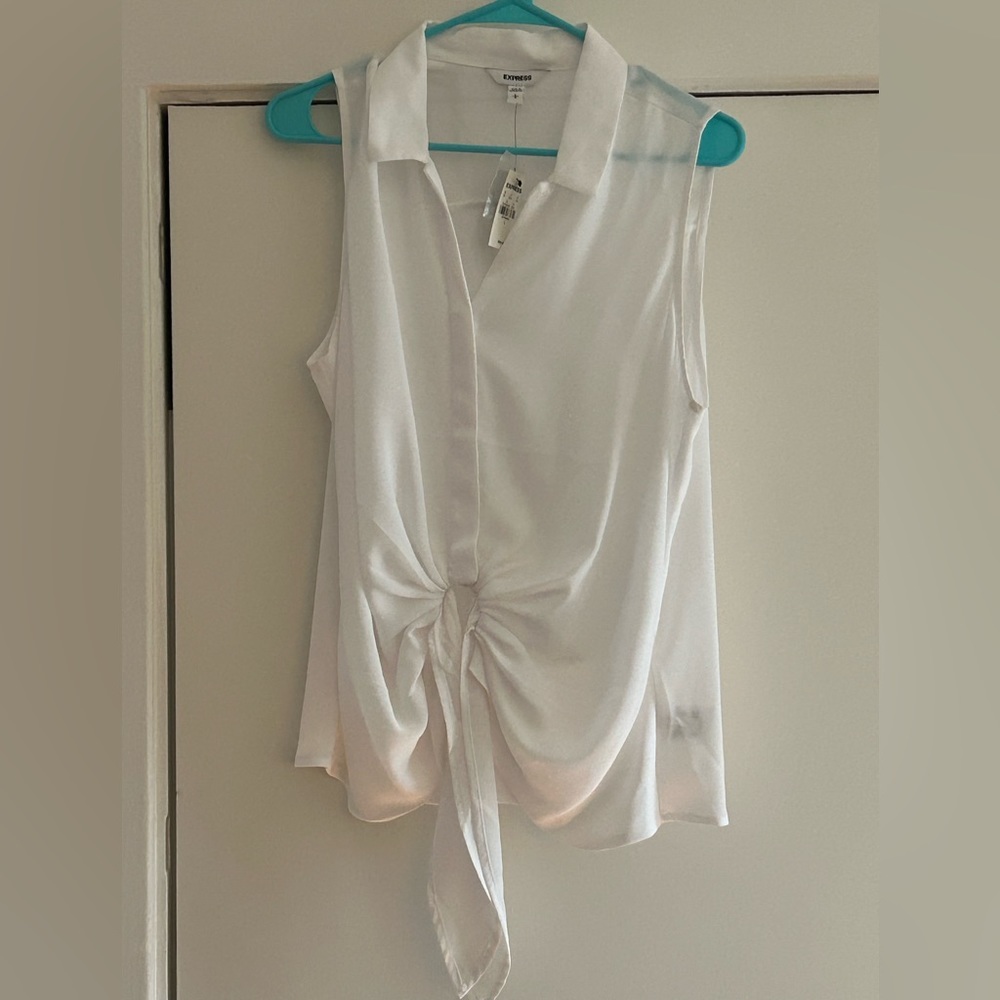 Express Collared, V-Neck Tie Front Tank Top
